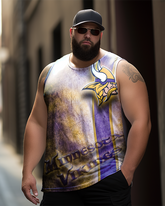 T-shirt sans manches imprimé grande taille pour homme